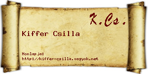Kiffer Csilla névjegykártya