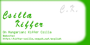 csilla kiffer business card